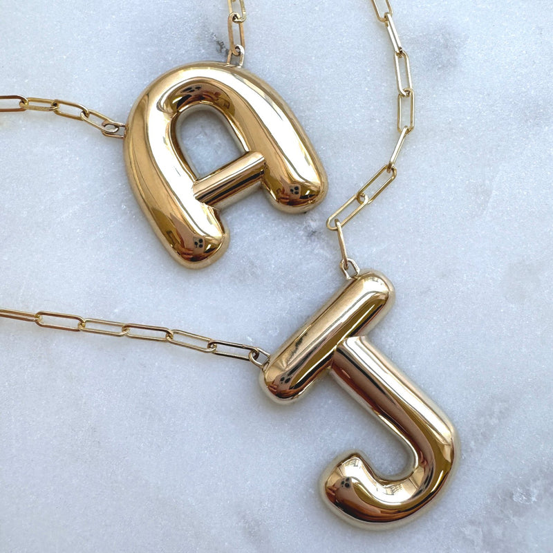 Oversized Puff Letter Necklace