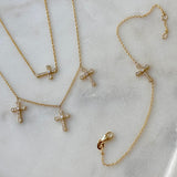 Diamond Sideways Cross Necklace