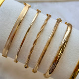 Wide Crescent Cut Bangle (5mm)