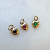 Mini Puff Heart Gemstone Charms