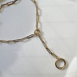 Paperclip Loop Charm Necklace Y Chain