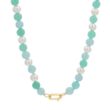 Pearl Aqua Connector Chain Necklace