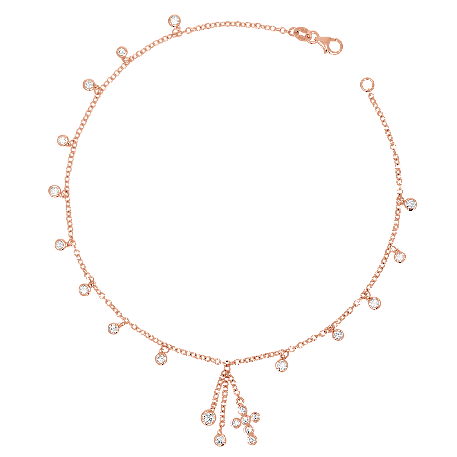 Religious Rosary Diamond Anklet