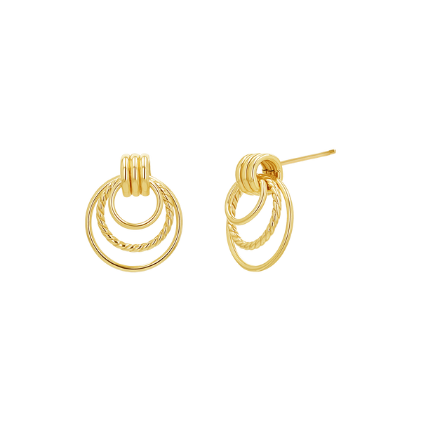 14K outlets Gold shell with hoop doorknock with design Earrings 3/4” total