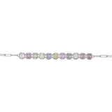 Emerald Cut Sapphire Paperclip Chain Bracelet