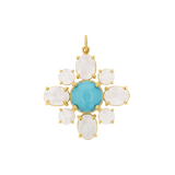 Genuine Turquoise Moonstone Fleur Charm