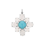 Genuine Turquoise Moonstone Fleur Charm