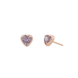 Sapphire Heart Stud Earrings