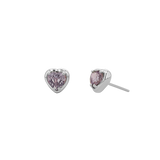 Sapphire Heart Stud Earrings