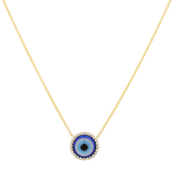 Round Diamond Evil Eye Necklace