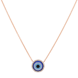 Round Diamond Evil Eye Necklace