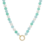 Pearl Aqua Connector Chain Necklace