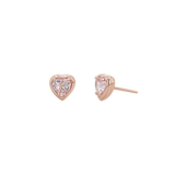 Sapphire Heart Stud Earrings