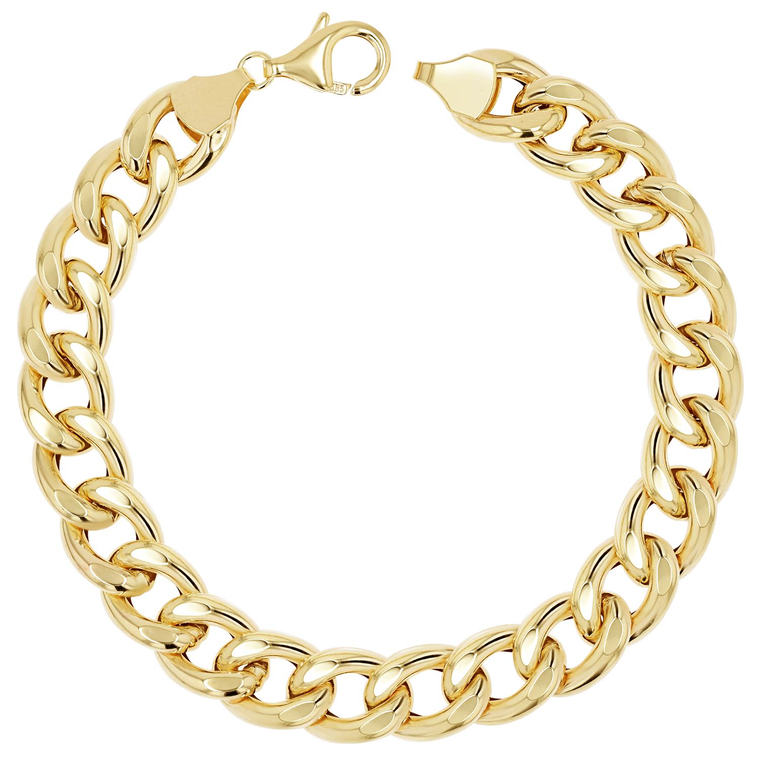 14K Gold 9mm Miami Cuban Link Chain Bracelet – Baby Gold