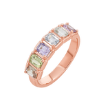 Emerald Cut Sapphire Half Eternity Band