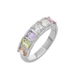 Emerald Cut Sapphire Half Eternity Band