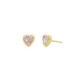 Sapphire Heart Stud Earrings