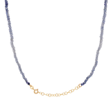 Gradient Blue Sapphire Beaded Necklace