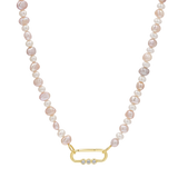 Blush and White Pearl Connector Necklace