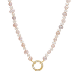 Blush and White Pearl Connector Necklace