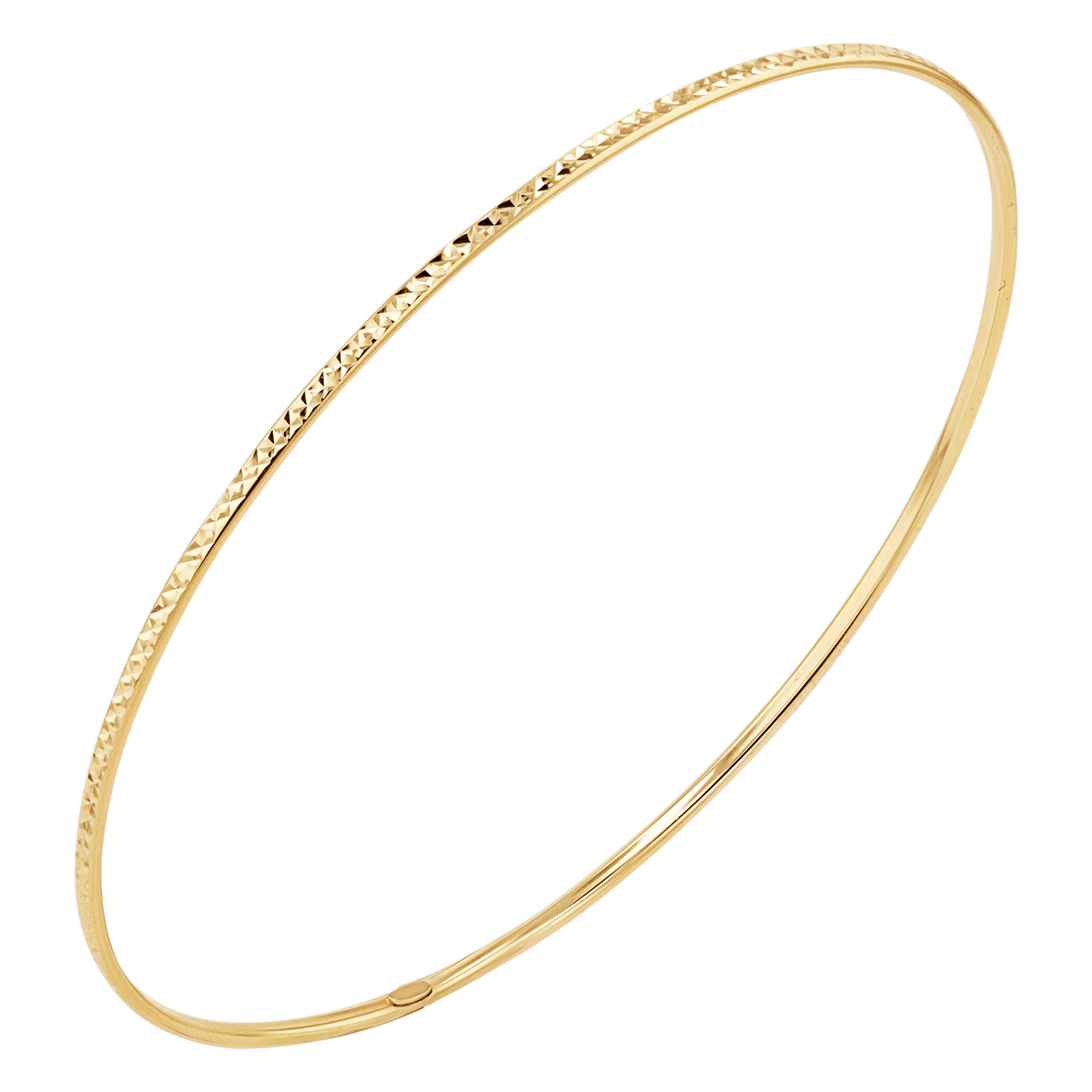 14K Gold Diamond Cut Wire Slip On Bangle – Baby Gold