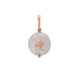 Coin Pearl Diamond Starburst Charm