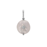 Coin Pearl Diamond Starburst Charm