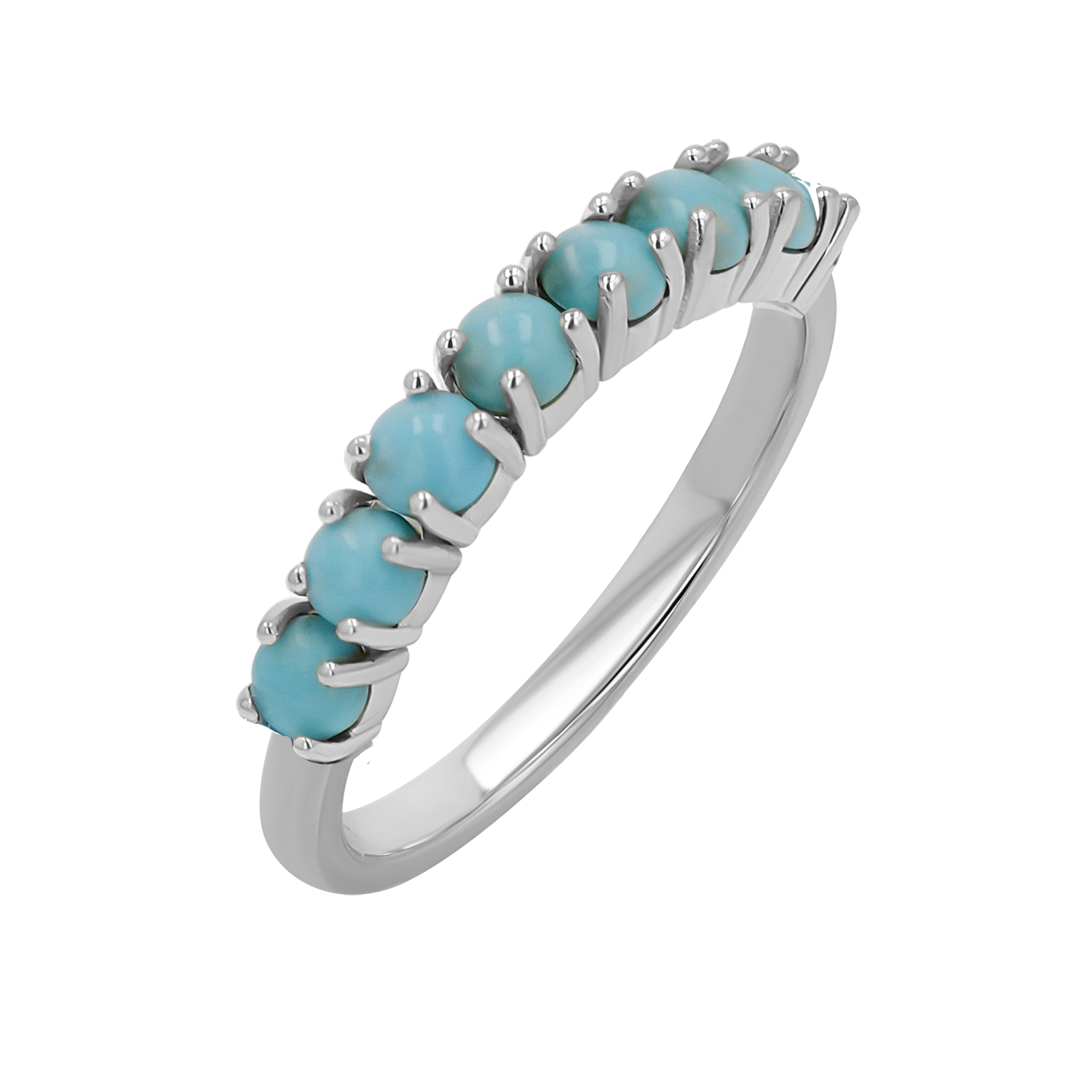 Genuine Turquoise Half Eternity Band