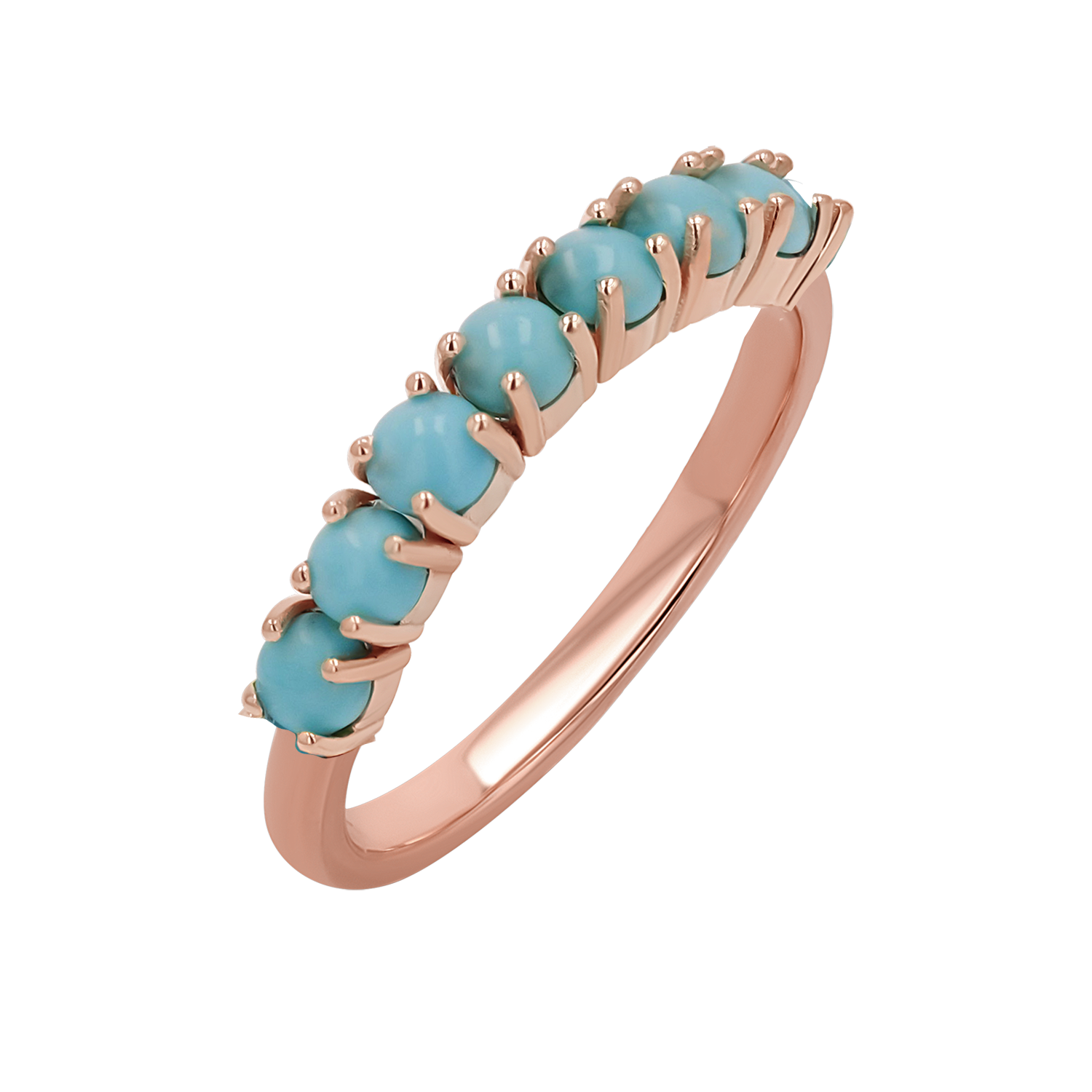 Genuine Turquoise Half Eternity Band