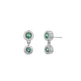 Linked Emerald Duo Studs