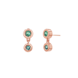 Linked Emerald Duo Studs