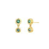 Linked Emerald Duo Studs