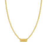 Diamond Beveled ID Cuban Chain Necklace