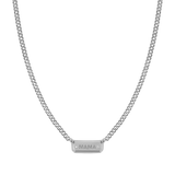 Diamond Beveled ID Cuban Chain Necklace