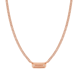 Diamond Beveled ID Cuban Chain Necklace