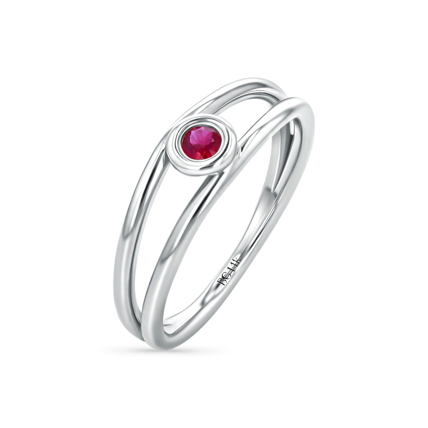 Bubble Solitaire Ruby Ring