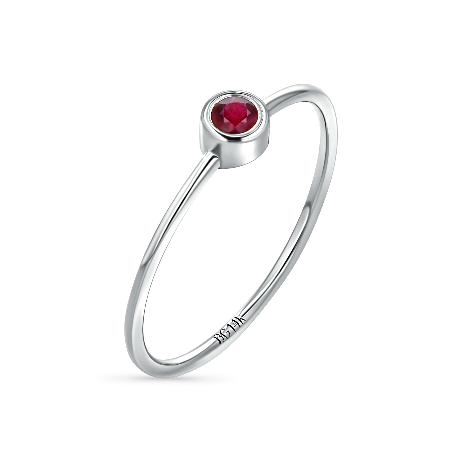 Solitaire Bezel Ruby Ring