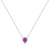 Diamond Pave Ruby Solitaire Pendant