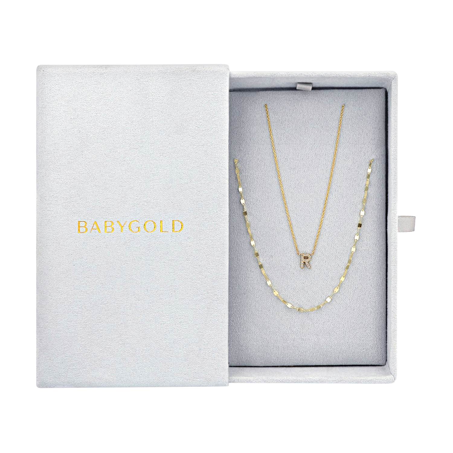 Radiant Diamond Letter Necklace Gift Set