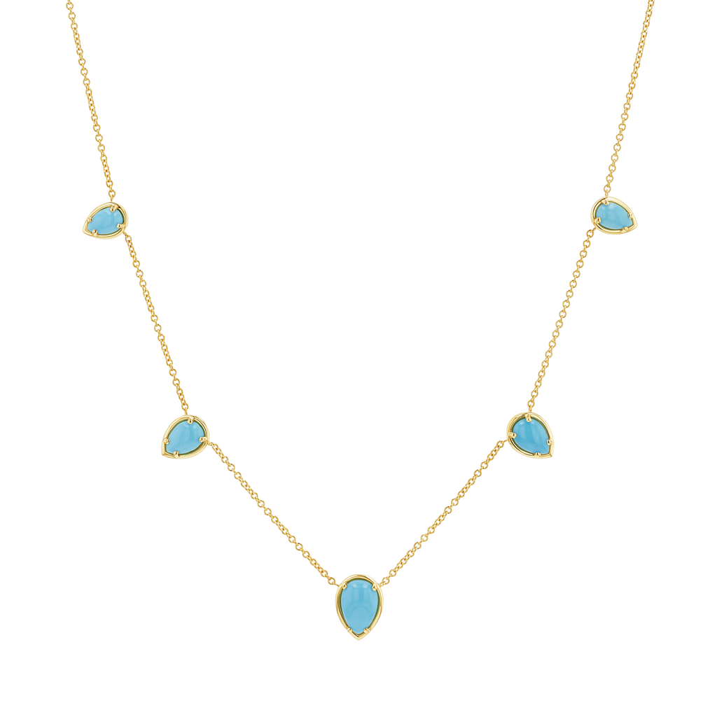 Turquoise Tear Drop Strand Necklace