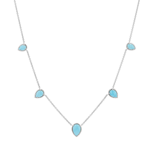 Turquoise Tear Drop Strand Necklace