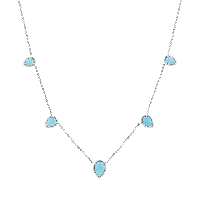 Turquoise Tear Drop Strand Necklace