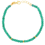 Green Onyx Gold Bead Bracelet