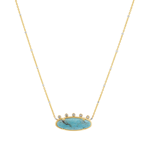 Diamond Oval Turquoise Necklace