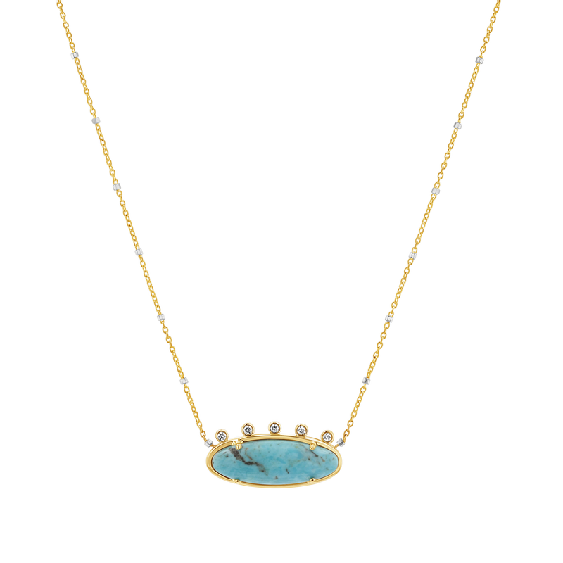 Diamond Oval Turquoise Necklace