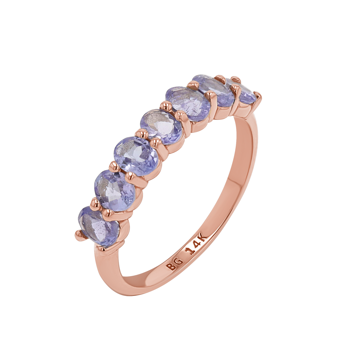 Tanzanite Oval Half Eternity Band