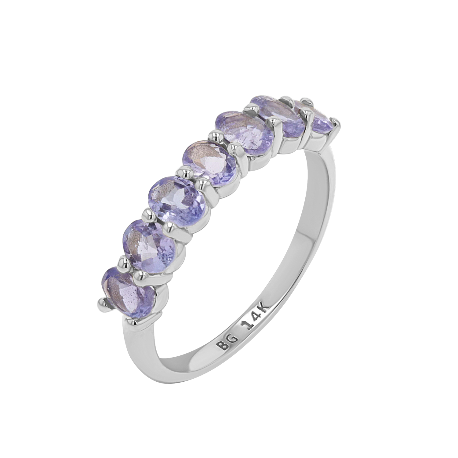 Tanzanite Oval Half Eternity Band