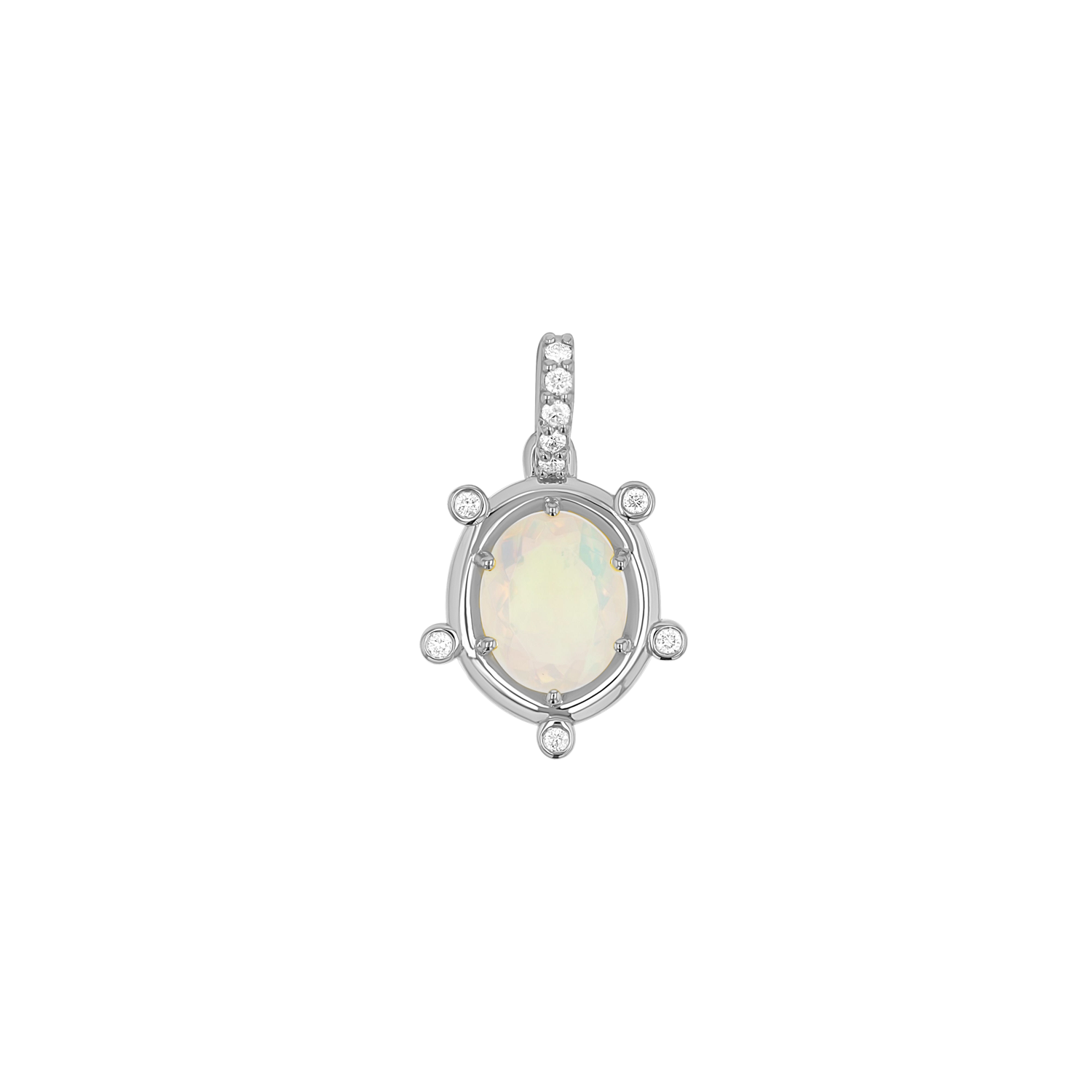 Opal and Diamond Halo Charm