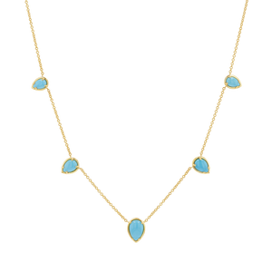 Turquoise Tear Drop Strand Necklace