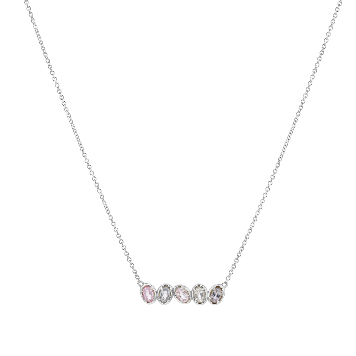 Oval Sapphire Bar Necklace